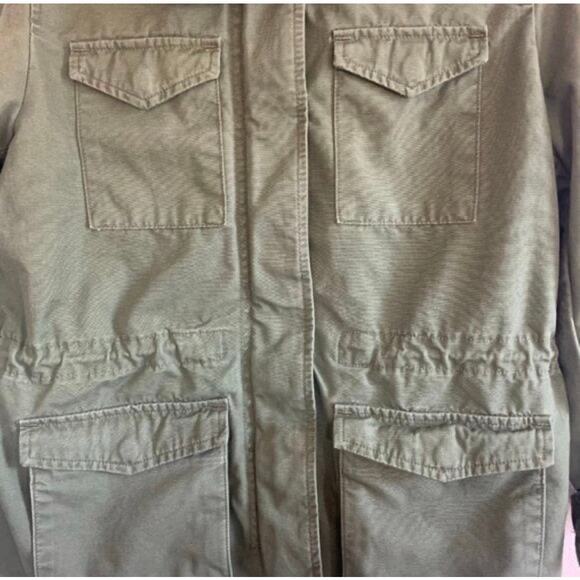 Unisex Oversized Olive Green Denim Levi Strauss Bomber Jacket Size XS - Picture 5 of 7